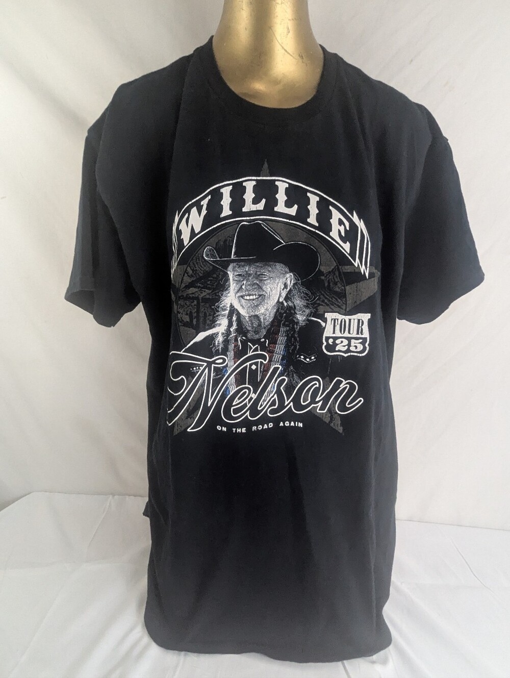 Willie Nelson Black Graphic Tour T-Shirt